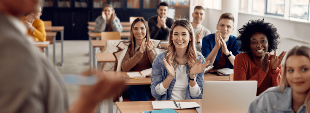 The faculty in the learning classroom are happy to take the ACUE course Creating an Inclusive and Supportive Learning Environment