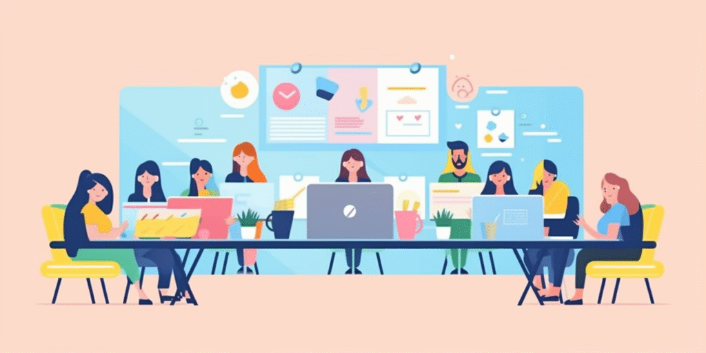 Attendees at their computers